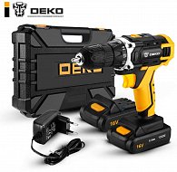 Аккумуляторная дрель-шуруповерт DEKO DKCD16FU-Li в кейсе + набор 63 инструмента для дома, 16В, 2х1.5Ач 063-4099 Аккумуляторная дрель-шуруповерт DEKO DKCD16FU-Li в кейсе + набор 63 инструмента для дома, 16В, 2х1.5Ач 063-4099