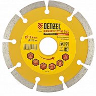 Диск алмазный, отрезной сегментный, 115 х 22,2 мм, сухая резка Denzel Диск алмазный, отрезной сегментный, 115 х 22,2 мм, сухая резка Denzel