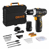 Аккумуляторная дрель-шуруповерт DEKO GCD12DU3 SET5 Li-Ion в кейсе + набор инструментов 92 шт, 12В, 2х1.5Ач, з/у Аккумуляторная дрель-шуруповерт DEKO GCD12DU3 SET5 Li-Ion в кейсе + набор инструментов 92 шт, 12В, 2х1.5Ач, з/у